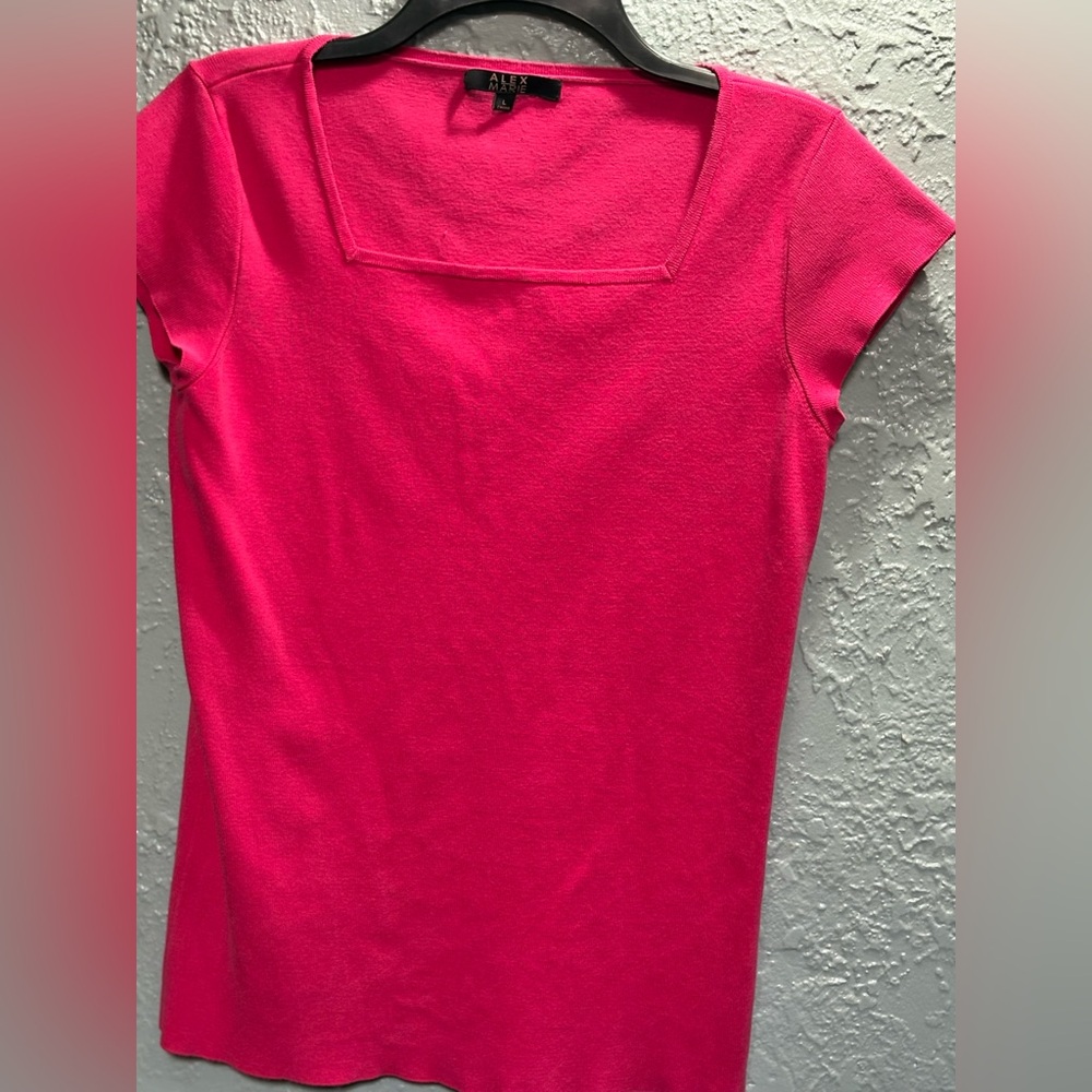 Alex Marie Vibrant Pink Knit Top